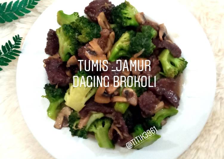 Resep Tumis_Jamur Daging Brokoli, Enak