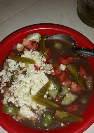 Una foto de Frijoles cocidos con verduras