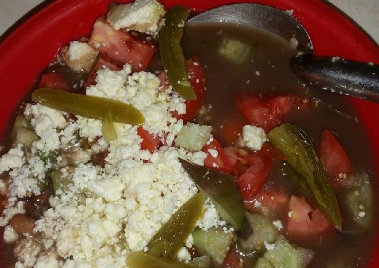 Frijoles cocidos con verduras