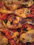 Pollo e peperoni al forno