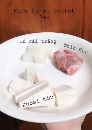 Hình của món Cháo thịt khoai môn, củ cải mix dầu mè.