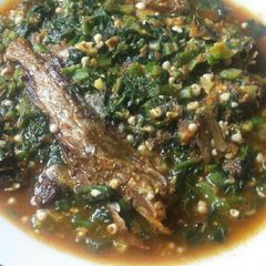 A picture of Okro la ogbono soup.