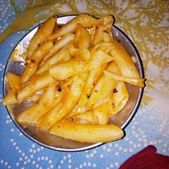 A picture of Red sauce pasta.