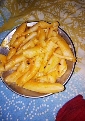 A picture of Red sauce pasta.