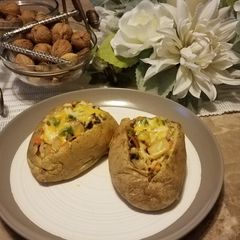 A picture of Vegetarian Stuffed Baked Potato.