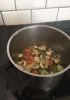 A picture of No salt vegetable stock.