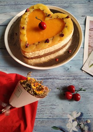 A picture of No - bake melon cheese cake.