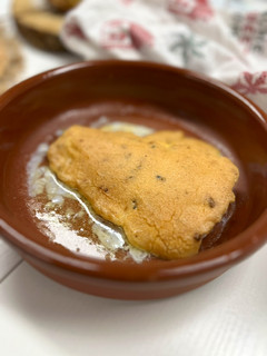 Una foto de Bacalao gratinado con mahonesa casera con especias