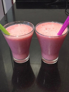 Una foto de Batido de fresas