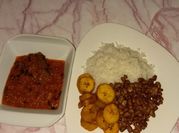 A picture of plantain and fish