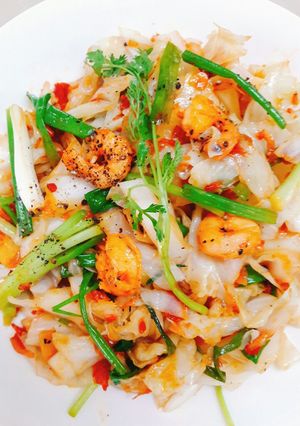 Hình của món Bắp cải xào ruốc.