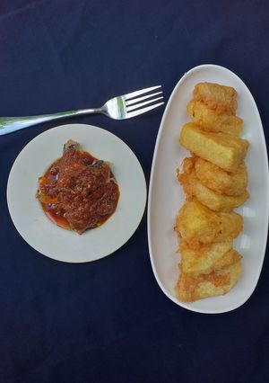Doya da kwai (golden yam) ainihin hoton girkin