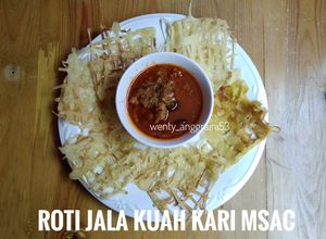 Foto resep Roti jala kuah kari daging (versi low carb) (menu diet)