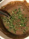 Sauce salade à la moutarde douce,tapenade noire et melfor