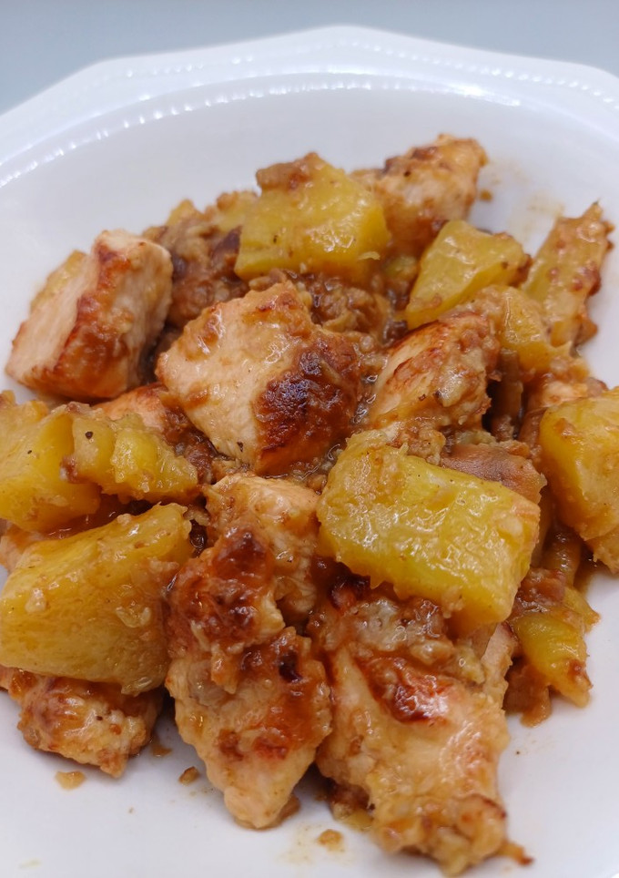 Una foto de Solomillo de pavo con piña