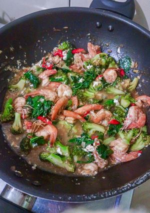Foto resep Udang Brokoli Lada Hitam
