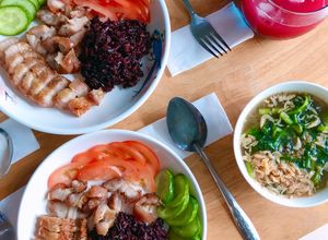 Hình của món Eatclean - Ba chỉ nướng NCKD & canh cải nấu ruốc.