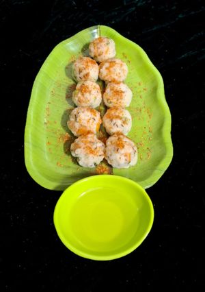 A picture of Rice khichu Ball.