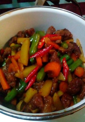 Foto resep Tumis daging sapi asam manis🐄🍴