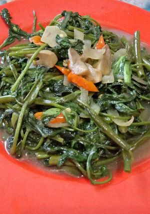 Foto resep Cah kangkung belacan jamur pedas