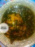 Semovita with ewedu + okro