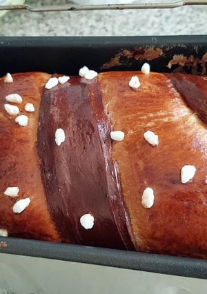 Una foto de Pan de Brioche con Chocolate (en panificadora y con poolish)