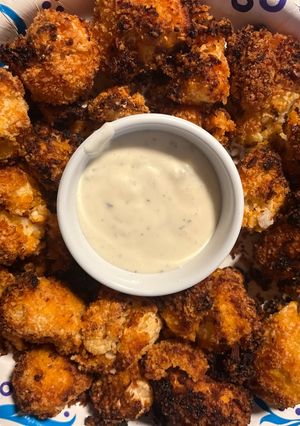 A picture of Air Fryer Cauliflower bites (appetizer) or side dish.