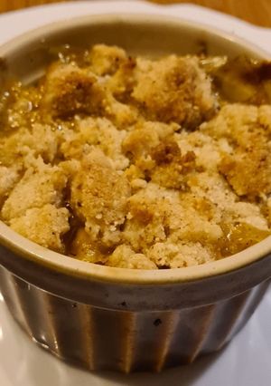 Une photo de Crumble Ananas et mangue aux épices