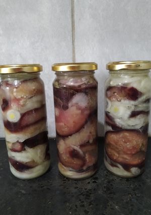 Una foto de Berenjenas al escabeche