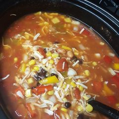 A picture of Tori's Crockpot Enchilada Soup.
