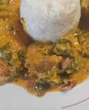Strogonoff al curry con cerdo y acelga