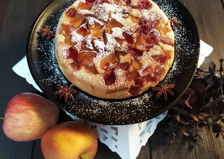 🍰 torta rovesciata di mele 🍏 e uva cotta in padella