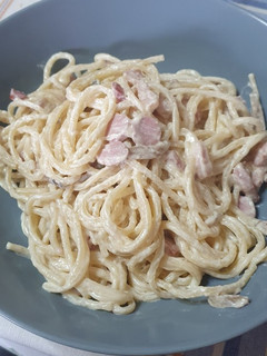 Una foto de Espaguetis a la carbonara