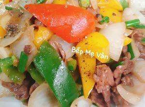 Hình của món Ớt chuông xào thịt bò.
