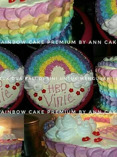 Foto resep Steamed rainbow cake premium ny. liem modifikasi