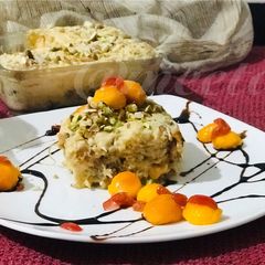A picture of Mango Shahi Tukda Lasagne (Baked).