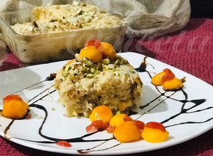 A picture of Mango Shahi Tukda Lasagne (Baked).