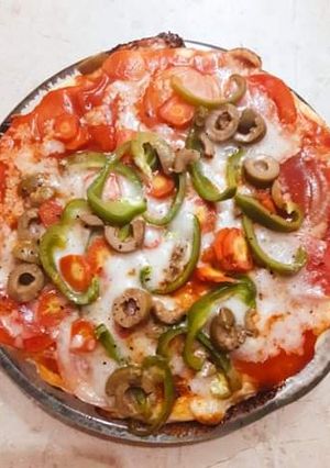 A picture of Veg pan pizza.