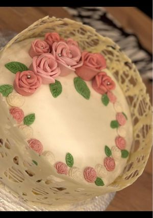 O poză a rețetei Red velvet cu jeleu din fructe de padure.