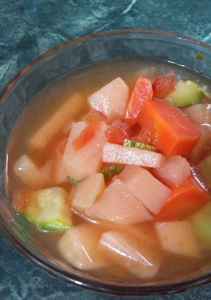 Una foto de Sopita de verduras🤠🖤