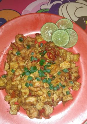 Foto resep Udang tahu pedas manis