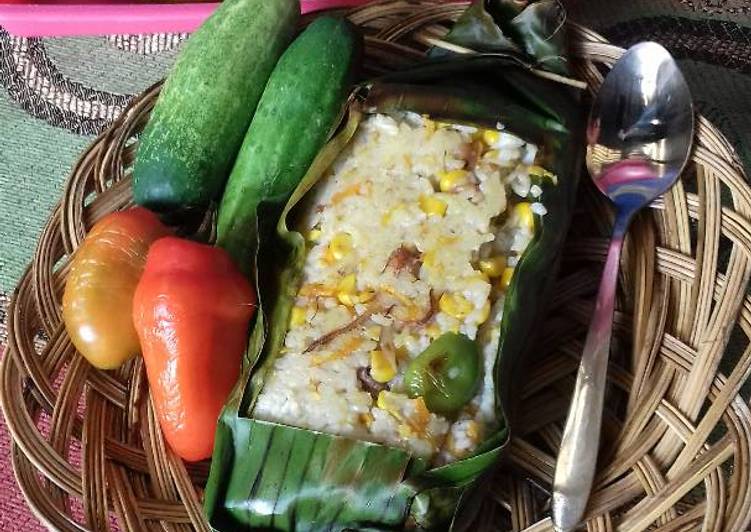 Pepes nasi asin cumi #PR_BukanNasiBiasa