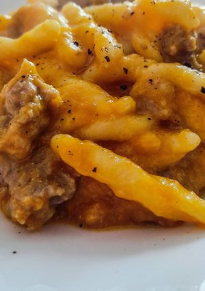 Foto di Trofie con zucca e salsiccia