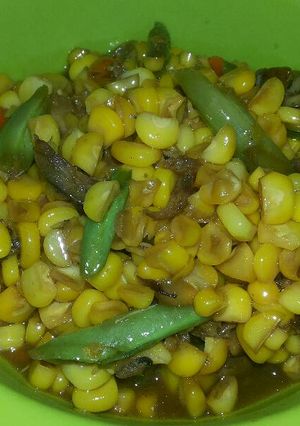 Foto resep Tumis jagung buncis pindang pedas manis
