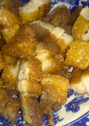 Hình của món Thịt ba rọi chiên.
