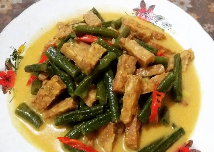 Tumis Santan Tempe Kacang Panjang