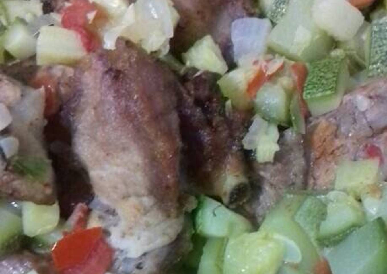 Costillita de cerdo con calabacitas 🐷🐖🍖
