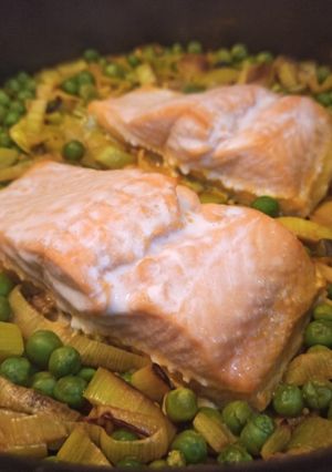 Lazacos "paella" recept fotója