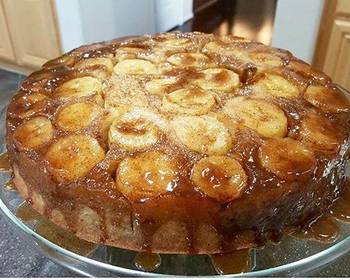 Unique Cuisine Bananas Fosters Upside down cake Restaurant Style