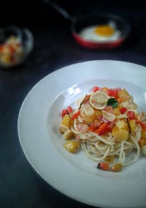 Foto resep Spaghetti sambal matah nanas